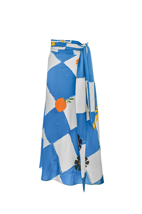 Pareo Estampado Checkers Turquesa